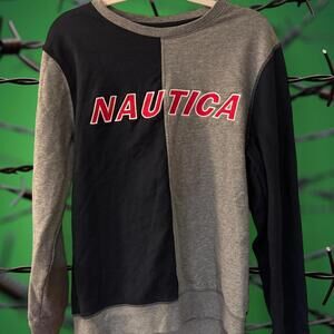NAUTICA COLORBLOCKED CREW SWEATSHIRT SPLITFACE MENS L